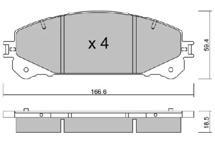 Комплект тормозных колодок (AISIN: BPTO-1016)